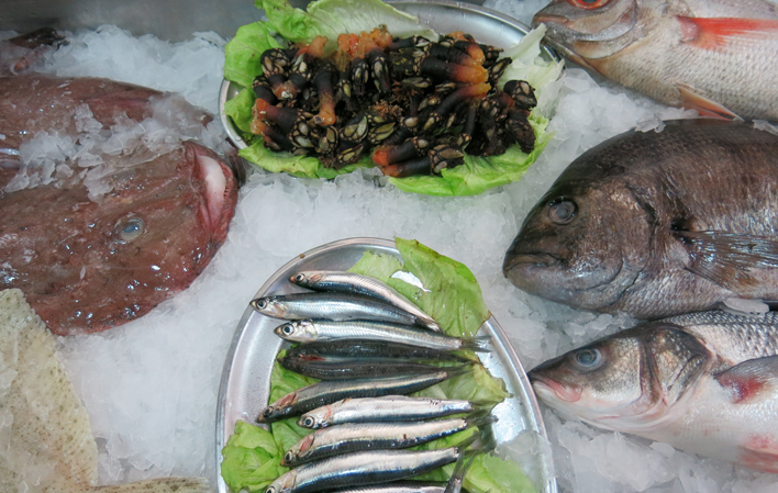 Pescados y Mariscos del Restaurante Los Pomares